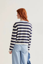 Load image into Gallery viewer, Compañia Fantastica striped cardigan Navy Cream - CW CW 
