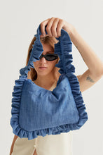 Load image into Gallery viewer, Compañia Fantastica Frill chambray bag Blue - CW CW 
