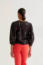 Load image into Gallery viewer, Compañia Fantastica Garden Flower embroidered blouse Black Multi - CW CW 
