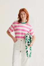 Load image into Gallery viewer, Compañia Fantastica striped Tee Pink - CW CW 
