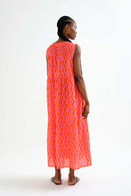 Load image into Gallery viewer, Compañia Fantastica Wave print tiered summer dress Red Pink - CW CW 
