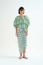 Load image into Gallery viewer, Compañia Fantastica Olive Flower print cotton shirt Green - CW CW 

