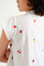 Load image into Gallery viewer, Compañia Fantastica Fruit salad embroidery cotton shirt White - CW CW 
