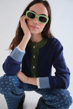 Load image into Gallery viewer, Compañia Fantastica Curved front cardigan Navy
