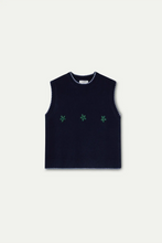 Load image into Gallery viewer, Compañia Fantastica Embroidery detail tank Navy
