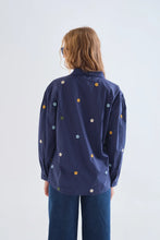 Load image into Gallery viewer, Compañia Fantastica sprinkled flower embroidered shirt Navy
