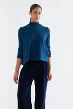 Load image into Gallery viewer, Compañia Fantastica Turtle neck lightweight jumper Petrol Blue
