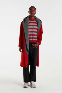 Compañia Fantastica striped cosy knit Ruby Grey