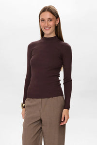 Numph Bia ribbed light weight knit Black Coffee