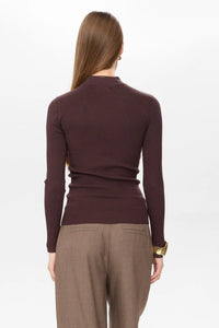 Numph Bia ribbed light weight knit Black Coffee