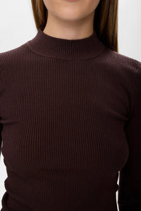 Numph Bia ribbed light weight knit Black Coffee