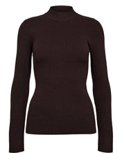 Load image into Gallery viewer, Numph Bia ribbed light weight knit Black Coffee
