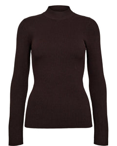 Numph Bia ribbed light weight knit Black Coffee