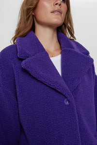Numph Tikka shearling coat Tillandsia Purple
