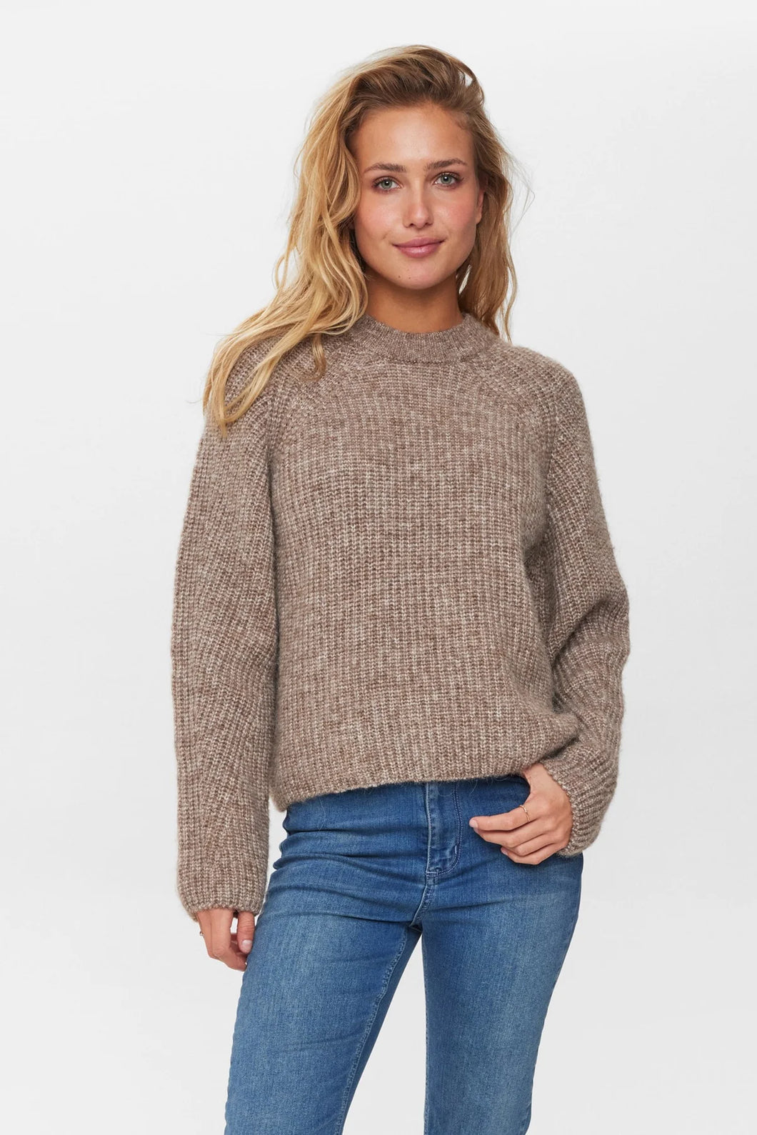 Numph Zindi melange pullover fossil Melange