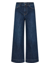 Load image into Gallery viewer, Numph Paris cropped wide leg jeans Dark Blue Denim
