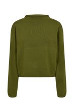 Load image into Gallery viewer, Numph Carma boat neckline jumper Calla Green
