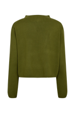 Load image into Gallery viewer, Numph Carma boat neckline jumper Calla Green
