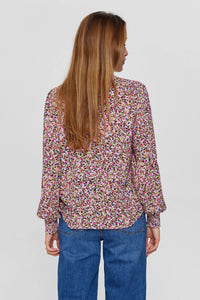 Numph Nuarlene ditsy print shirt Caviar