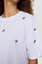 Load image into Gallery viewer, Numph Nuelena ditsy embroidered T shirt Bright White

