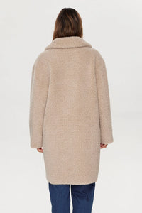 Numph Elliot reversible shearling coat Sesame