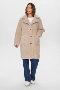 Numph Elliot reversible shearling coat Sesame