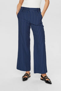 Numph Felicia pinstripe trouser Dress Blue