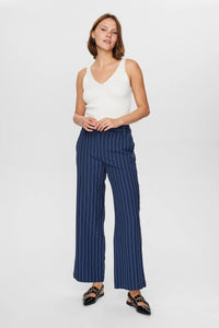 Numph Felicia pinstripe trouser Dress Blue