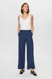 Numph Felicia pinstripe trouser Dress Blue