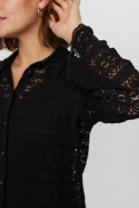 Numph Sissy lace shirt Caviar