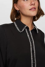 Load image into Gallery viewer, Numph Darby contrast edge stitch detail shirt Caviar
