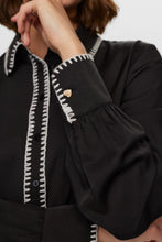 Load image into Gallery viewer, Numph Darby contrast edge stitch detail shirt Caviar
