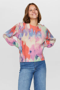 Numph Blurry art print jumper Lavender Crystal