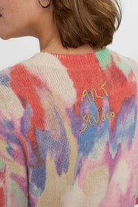 Numph Blurry art print jumper Lavender Crystal