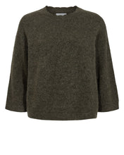 Load image into Gallery viewer, Numph Riette Selma jumper scalloped neck Grape Leaf

