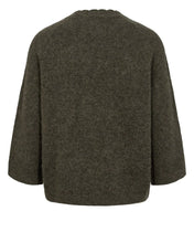Load image into Gallery viewer, Numph Riette Selma jumper scalloped neck Grape Leaf
