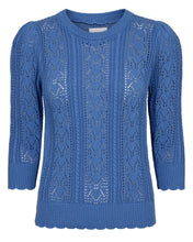 Load image into Gallery viewer, Numph Morello pointelle knit jumper Granada Sky
