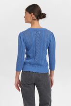 Load image into Gallery viewer, Numph Morello pointelle knit jumper Granada Sky
