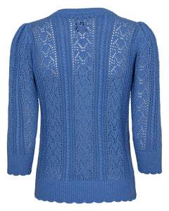 Numph Morello pointelle knit jumper Granada Sky