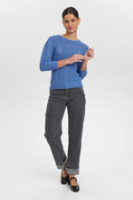 Load image into Gallery viewer, Numph Morello pointelle knit jumper Granada Sky
