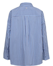 Load image into Gallery viewer, Numph Eloise striped shirt contrast turn back cuff Granada Sky
