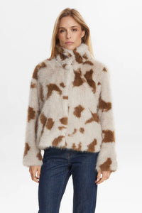 Numph Arizona faux fur jacket Black Coffee