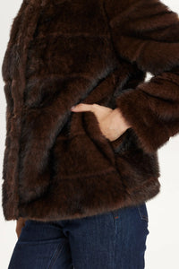 Numph Windall faux fur jacket Black Coffee