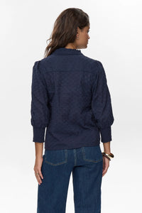 Numph Salvie broderie anglaise shirt Dark Sapphire