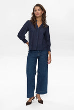 Load image into Gallery viewer, Numph Salvie broderie anglaise shirt Dark Sapphire
