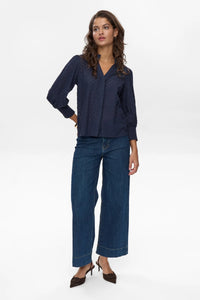 Numph Salvie broderie anglaise shirt Dark Sapphire