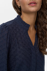 Numph Salvie broderie anglaise shirt Dark Sapphire