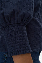 Load image into Gallery viewer, Numph Salvie broderie anglaise shirt Dark Sapphire
