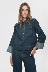 Numph Toronto workwear overshirt Dark Denim