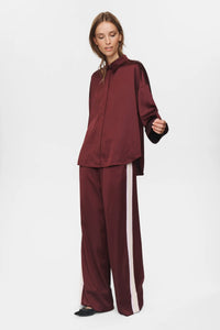 Numph Santina satin button back shirt Wine Tasting